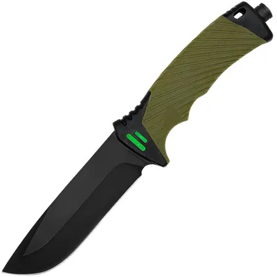 Produktbild von Outdoor-Messer QY-41079 - Robustes Survival-Messer in Grün/Schwarz KP41079, KI-generiertes Bild