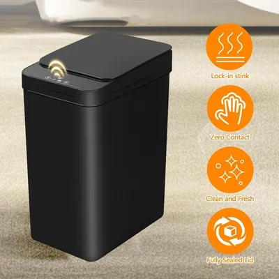 Produktbild von 12L Automatik Mülleimer Elektrischer Abfallbehälter Sensor Papierkorb mit Deckel