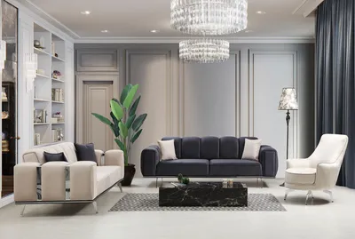 Produktbild von Luxus Couchgarnitur Dreisitzer Sessel Couch Beige JVmoebel