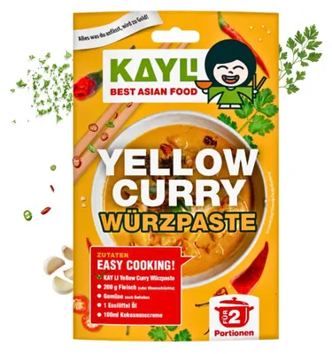 Produktbild von KAY LI Gelbe Curry Paste 15 x 50g Würzpaste für asiatische Gerichte - Currypaste