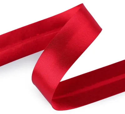 Satin Schrägband 30mm doppelt gefalzt in Kirschrot.