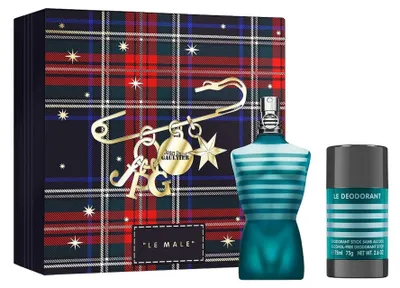 Image de Coffret cadeau pour hommes Jean Paul Gaultier Le Male : Eau de Toilette 75 ml + Déodorant stick 75 ml