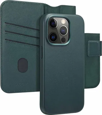 Zdjęcie produktu dla Accezz Leather Bookcase 2-w-1 z MagSafe dla Apple iPhone 15 Pro - Cedar Green