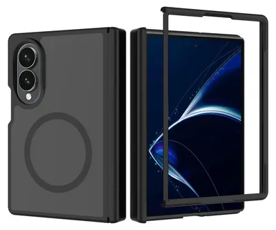 Produktbild von Magnetisch Hülle für Samsung Galaxy Z Fold 8, Transluzente Matt Rückseite mit Scharnierschutz Handyhülle Schwarz
