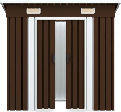 Produktbild von "2026 Aktion"Gartenschrank/Gerätehaus Moderner design - Geräteschuppen - Garagenzelt Braun 194x121x181 cm Stahl DEMöbel 1561433