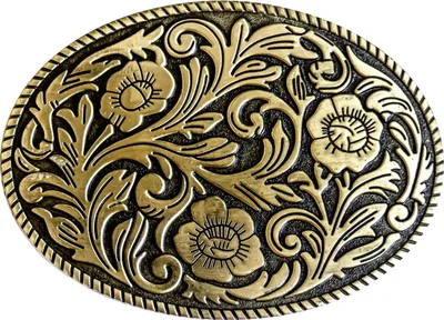 Produktbild von Western Buckle Gürtelschnalle Biker Cowboy »GS-422« Florale Ornamente