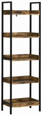 Immagine prodotto di Libreria 5 Ripiani 48x30x155 cm in Legno e Metallo Marrone Rustico