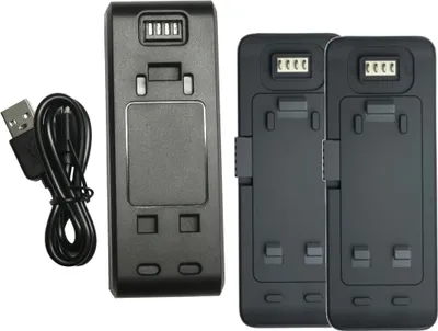 Produktbild von Set-Angebot 2-fach Ladegerät mit Micro-USB Kabel + 2x Li-Ion Akku 3,85V 1200mAh für Insta 360 One R ersetzt Insta IS360RB / Kamera Actioncam