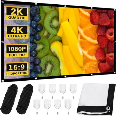 Zdjęcie produktu dla Ekran projekcyjny HD 100", 16:9, Przenośny, Składany, do montażu na ścianie, na imprezy na świeżym powietrzu
