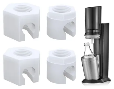 Ersatzmuttern für Sodastream, 4 Stück, Edelstahl, passend für viele Modelle