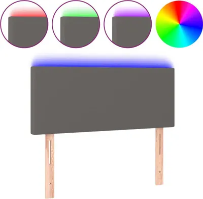Produktbild von vidaXL LED Kopfteil Grau 90x5x78/88 cm Kunstleder