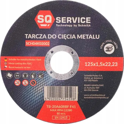 Produktbild von Schmith Metall-Trennscheibe 125x1,5 SQ 125x1,5 mm Trennscheibe Flexscheibe für Winkelschleifer Sägeblatt Profi Werkzeug