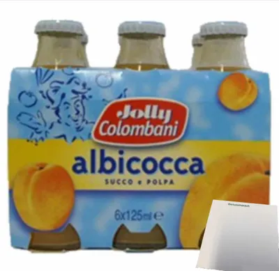 Produktbild von Jolly Colombani Albicocca succo e Polpa Aprikosennektar (6x125ml Flasche) + usy Block