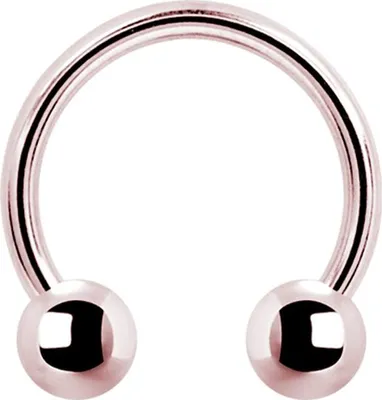 Produktbild von Karisma Titan Roségold G23 Hufeisen Intimpiercing Septum Lippe Kugel 3mm Kugeln Stärke 1,2mm - 10.0 Millimeter