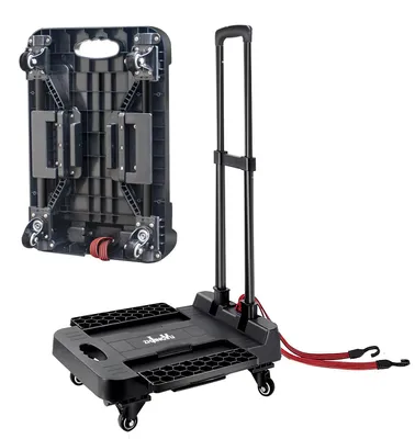 Image de Chariot pliable et portable à 4 roues avec cordon élastique
