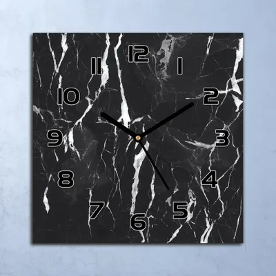 Produktbild von Wanduhr Echt-Glas-Küchenuhr Kunst schwarz Marmor Quarz 30x30 Deko Bilder