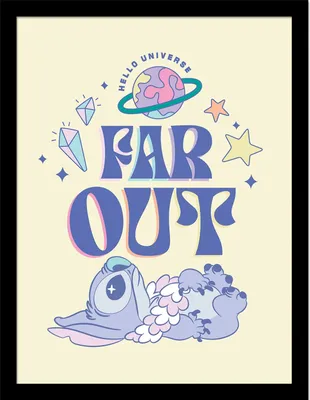 Produktbild von Lilo & Stitch - Gerahmtes Poster "Far Out" PM8599 (40 cm x 30 cm) (Blau/Pfirsich)