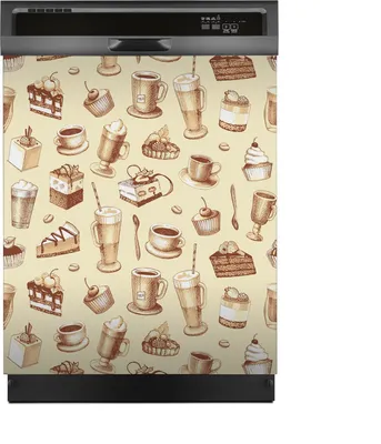 Produktbild von Aufkleber sticker 60x70 cm Dekorative folie Spülmaschine - Beerenkuchen und Schokolade