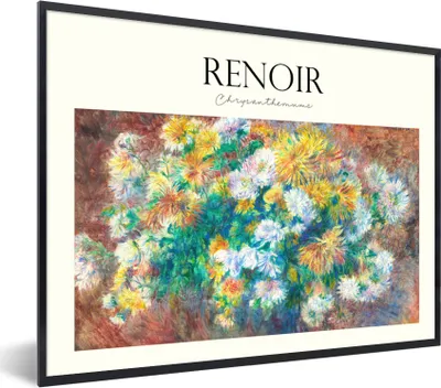 Produktbild von MuchoWow® Gerahmtes Poster Renoir - Blumen - Kunst 80x60 cm - Poster mit Schwarzem Bilderrahmen Wandposter Rahmen Foto Bilder - Schwarzem - Mit Gestell