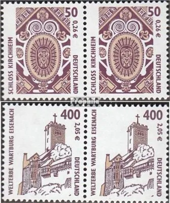 Produktbild von Briefmarken BRD (BR.Deutschland) 2001 Mi 2210wP-2211wP waagerechtes Paar (kompl.Ausg.) postfrisch Sehenswürdigkeiten