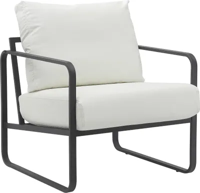 Produktbild von CLP Lounger Manea mit Metallgestell weiß Kunstleder