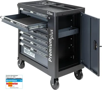 Produktbild von Werkstattwagen Premium plus unbestückt 7 Schubladen Seitentür Softclose Interloc abschließbar