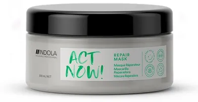 Produktbild von Indola Act Now Repair, 200 ml, Unisex, Sprödes Haar, beschädigtes Haar, Stumpfes Haar, Alle Farben, Nährend, Reparatur, Weichmachend, Verstärkung, Avocadoöl, Sheabutter