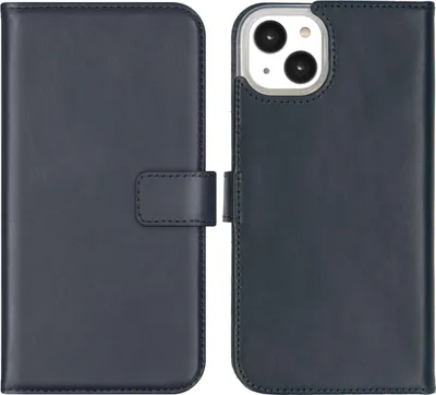Image de Selencia Bibliothèque en cuir véritable pour l'Apple iPhone 14 Plus - Bleu