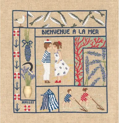 Produktbild von Le Bonheur des Dames Kreuzstich Set "Willkommen Juli", Zählmuster, 21x23cm