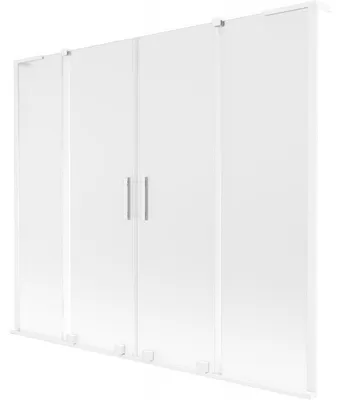 Obrázek produktu pro Mexen Velar L Duo vanová zástěna 2křídlová posuvná 200 x 150 cm, matná, bílá - 896-200-003-32-20