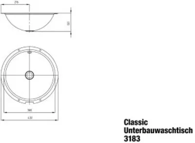 Produktbild von KALDEWEI 910107253030 Unterbauwaschtisch CLASSIC Mod.3183,