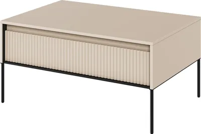 Produktbild von Couchtisch Trend TR-09 Kaffetisch 100x50x70 cm Klapptüren Sofatisch Wohnzimmertisch Beige