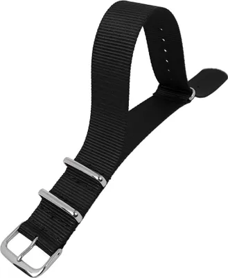 Produktbild von Outdoorband XL Uhrenarmband Nylon | Minott Durchzugsband schwarz , Stegbreite:20mm