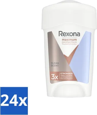 Produktbild von Rexona - Deodorant Stick - Women Maximum Protection Clean Scent - Antitranspirant - 45 ml - Vorteilspack - 24 Stücke