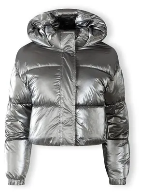 Image de Veste d'hiver matelassée Minoti à capuche, grise, taille L, pour fille