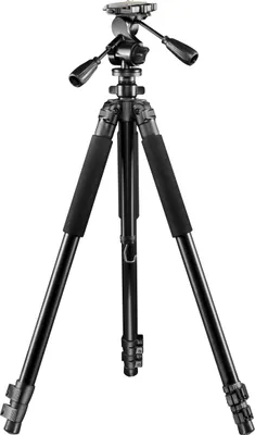 Produktbild von Walimex pro FT-665T Stativ bis 12 kg, Kamerastativ mit 3D-Neiger, Dreibeinstativ bis 185 cm ausziehbar, Fotostativ mit Libelle, Kompass, Schaumstoffgriffe