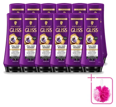 Productafbeelding van 12 x Gliss Full Hair Wonder Conditioner - 200 ml - Voordeelverpakking - 12 stuks