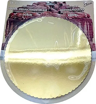 Image de Matte d28cm+5 dentelle de papier, gâteau métallique doré