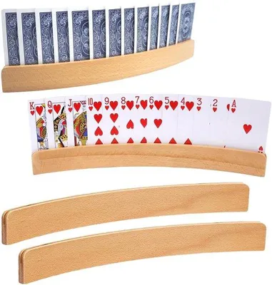 Produktbild von Holz-Kartenspielhalter 2er-Set für Kinder und Erwachsene