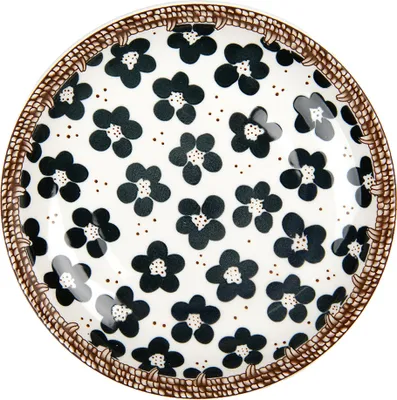 Produktbild von Clayre & Eef Frühstücksteller Ø 21x3 cm Weiß Schwarz Keramik