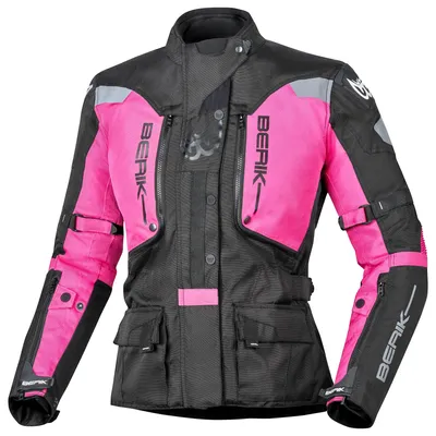 Obrázok produktu pre Berik Furmia, dámska motocyklová textilná bunda, čierna/ružová, veľkosť 46