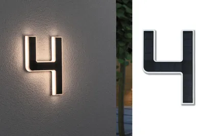 Imagen del producto de Lámpara solar LED para números de casa, modelo número 4, marca Paulmann