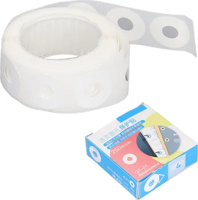 Obrázek produktu pro 250 samolepicích opravných fólií pro vazby, bílé, PVC, voděodolné, samolepicí, o rozměrech 6/15 mm, vhodné pro spirálové vazby a scrapbooking – snadná oprava