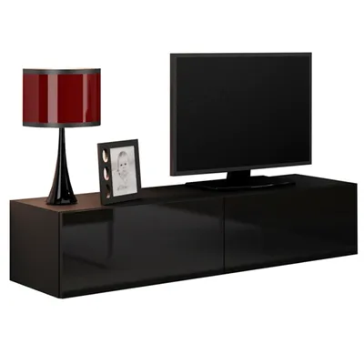 Produktbild von TV Lowboard 140 GOVI VG4D schwarz / schwarz hochglanz