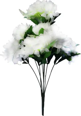 Obrázek produktu pro Kytice 8 Umělých Chryzantém S Gypsophilami V Bílé Barvě - Výška 54 Cm