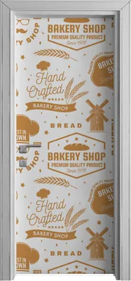Produktbild von Tür Selbstklebende 80x210 cm Türfolie Türtapete Klebefolie - Bäckerei Weizenähren
