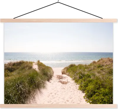 Produktbild von MuchoWow® Textilposter Meer - Strand - Grün 40x30 cm mit holzfarbenen Rahmen - Bilder