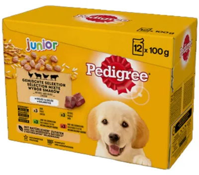 Produktbild von PEDIGREE Junior Selection Mix - Nassfutter für Hunde - 12x100 g