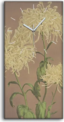 Produktbild von Dekor Leinwand Uhr Wandbilder Geräuschlos 30x60 Malerei Asiatische Blumen - weiße Hände