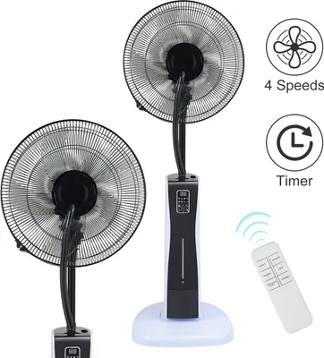 Produktbild von Ikodm Standventilator mit Wasser Ultraschall-Sprühnebel Wasserkühlung, Stand-Ventilator mit Fernbedienung, Timer-Funktion, Nebelfunktion 75W